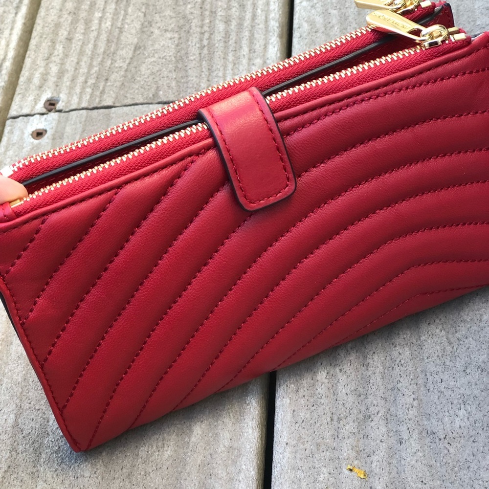 NWT Michael Kors double zip lamb leather wallet - Picture 6 of 8